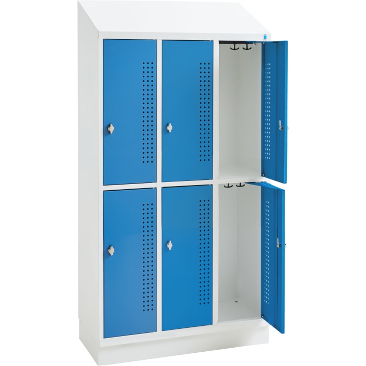 Garderobenspind 3 x 2 Fächer, B 92,5 x H 165 x T 45 cm