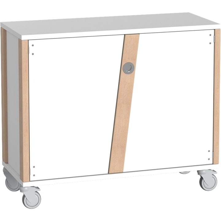 Doppeltürenschrank Linus, B 110,4 x H 93,4 (mit Rollen) x T 45,7 cm