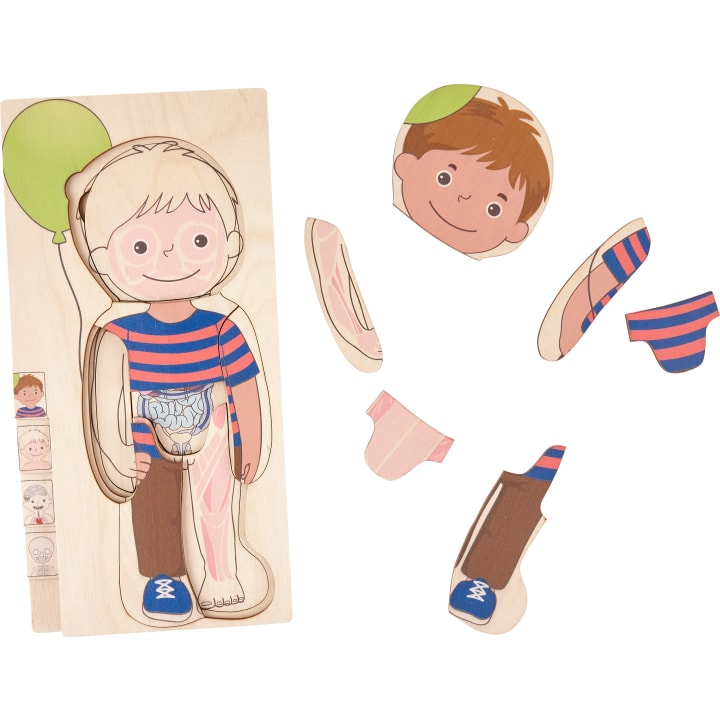 Schichtenpuzzle-Set Mädchen & Junge, 2 x 28 Teile