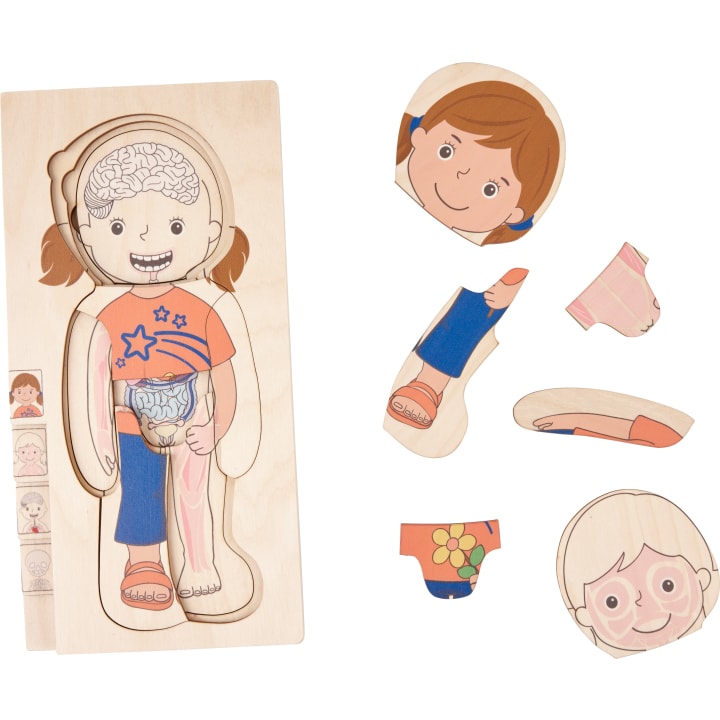 Schichtenpuzzle-Set Mädchen & Junge, 2 x 28 Teile