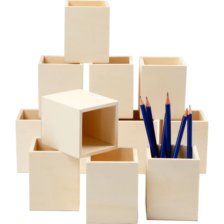 Holz-Stiftehalter, 12 Stück