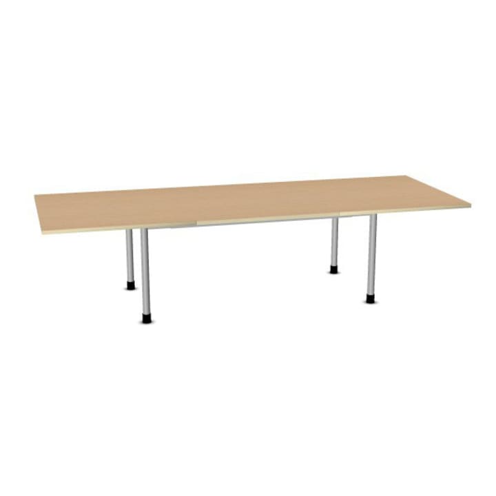 Tisch rechteckig, ausziehbar, Metallzarge mit Gleitern, L 160/240 x B 90 cm
