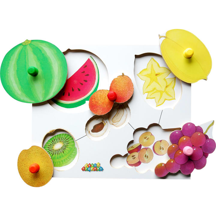 Greifpuzzle-Set Obst & Gemüse, 4 Puzzles