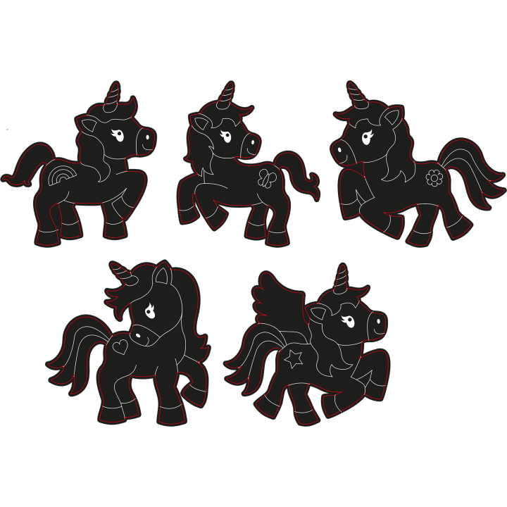 Kratzbilder Einhorn, magnetisch, 30 Stück