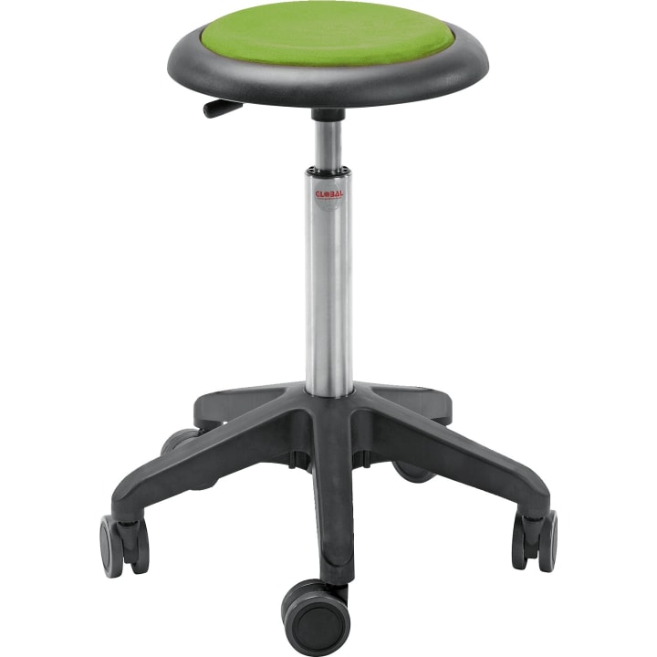 Hocker mit Rollen, Kunstleder, Sitzh. 42 - 55 cm