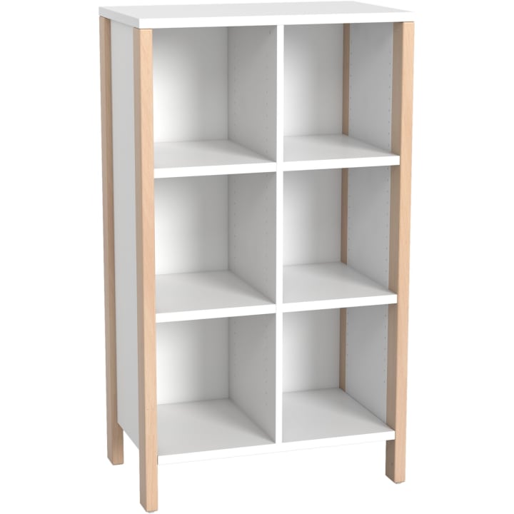 Regalschrank Linus, offen, B 75,3 x H 131,8 (mit Füßen) x T 45,7 cm