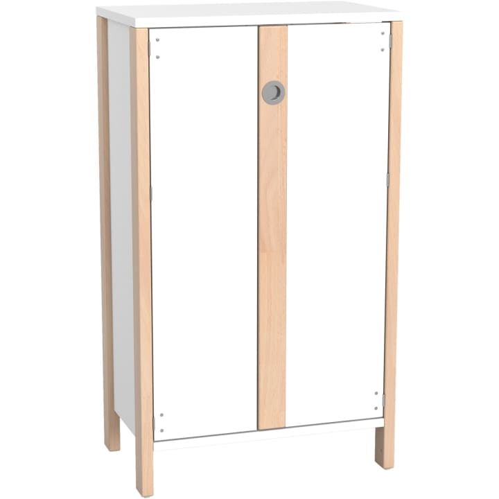 Doppeltürenschrank Linus, Griffleiste gerade, B 75,3 x H 131,8 (mit Füßen) x T 45,7 cm