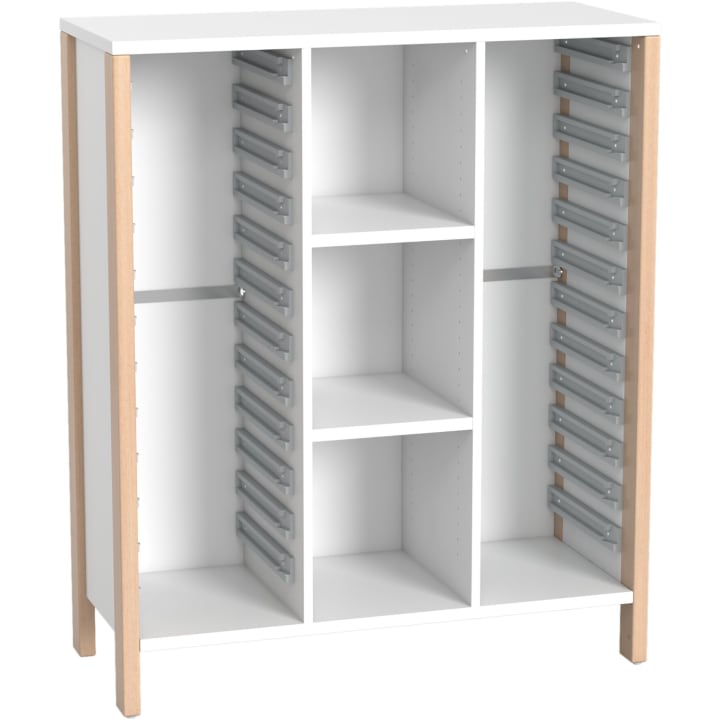 Schrank Linus für 24 Materialboxen, B 110,4 x H 131,8 (mit Füßen) x T 45,7 cm