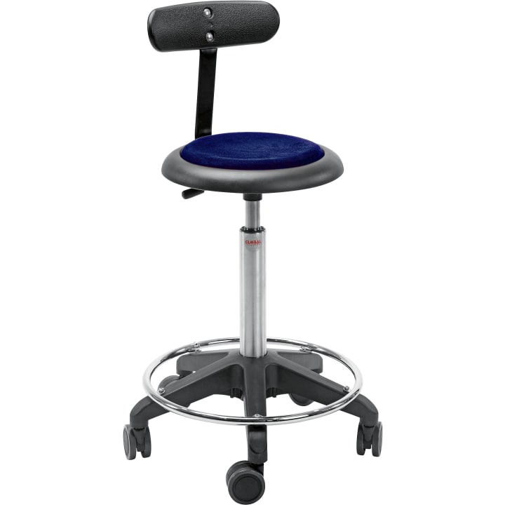 Hocker mit Rollen Kunstleder, Sitzh. 36 - 43 cm