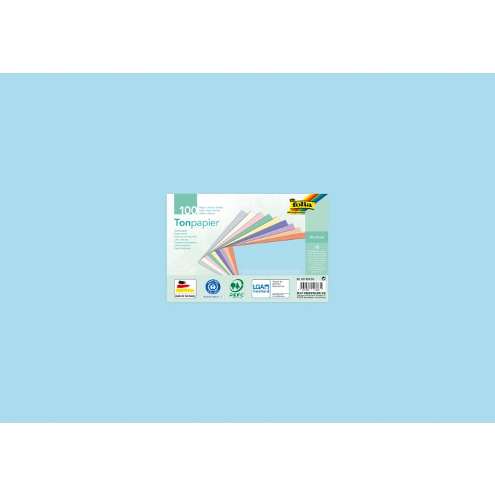 folia® Tonpapier-Paket, pastell,100 Bogen