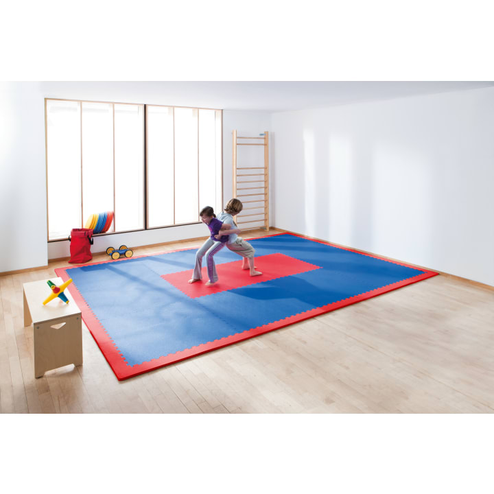 Kampfsport-Eckmatte, rot/blau, 4 Stück