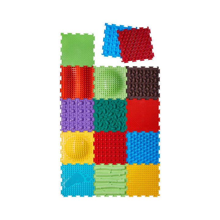 Sensomotorik-Strukturmatten-Set, 15 Stück mit Box