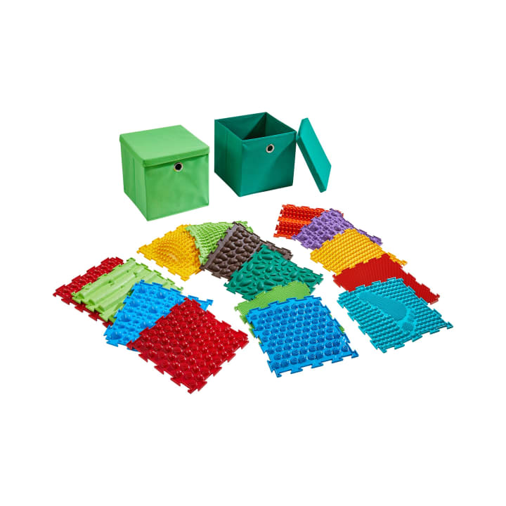 Sensomotorik-Strukturmatten-Set, 15 Stück mit Box