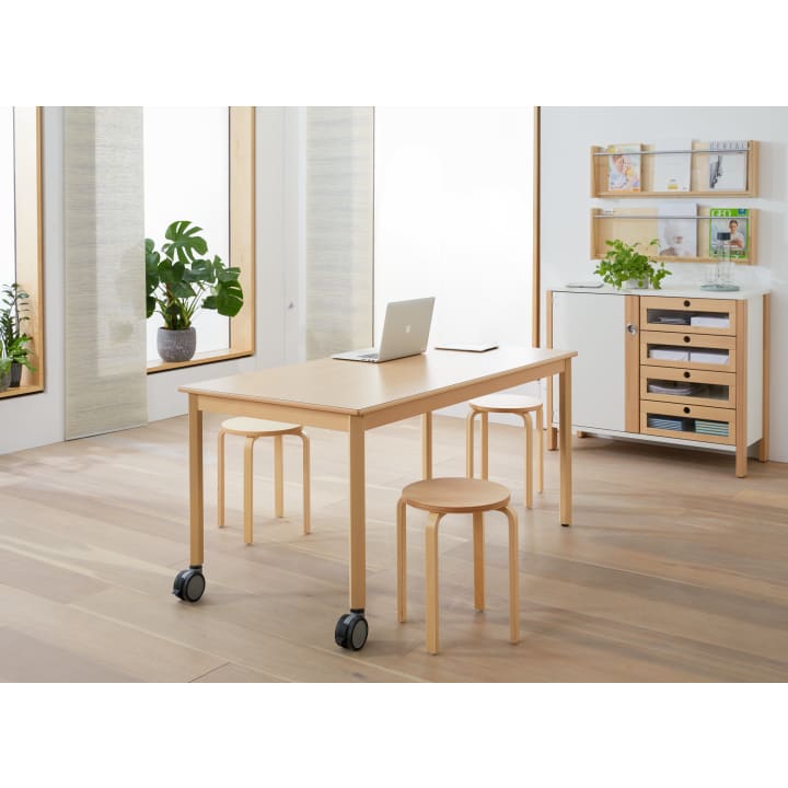 Kita-Tisch Forma, Rechteck, 160x80, Rollenmix