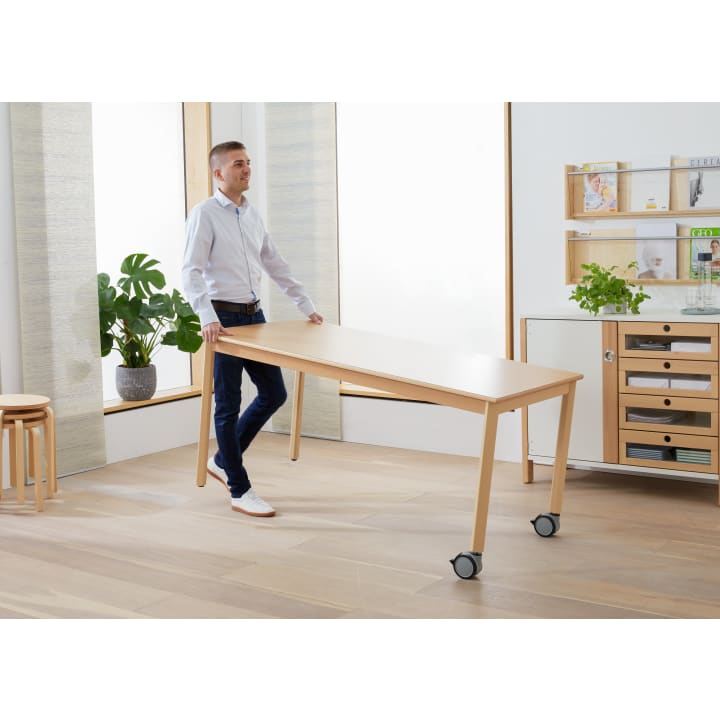 Kita-Tisch Forma, Rechteck, 160x80, Rollenmix