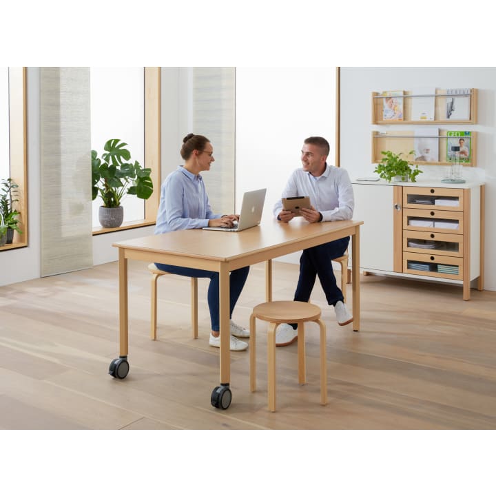 Kita-Tisch Forma, Rechteck, 160x80, Rollenmix