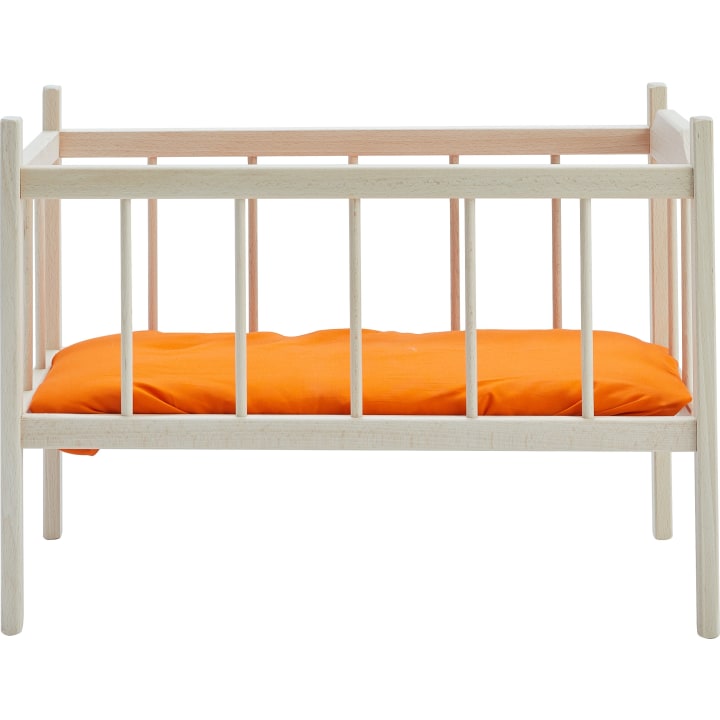 Puppenbett natur aus Holz, 4-teilig