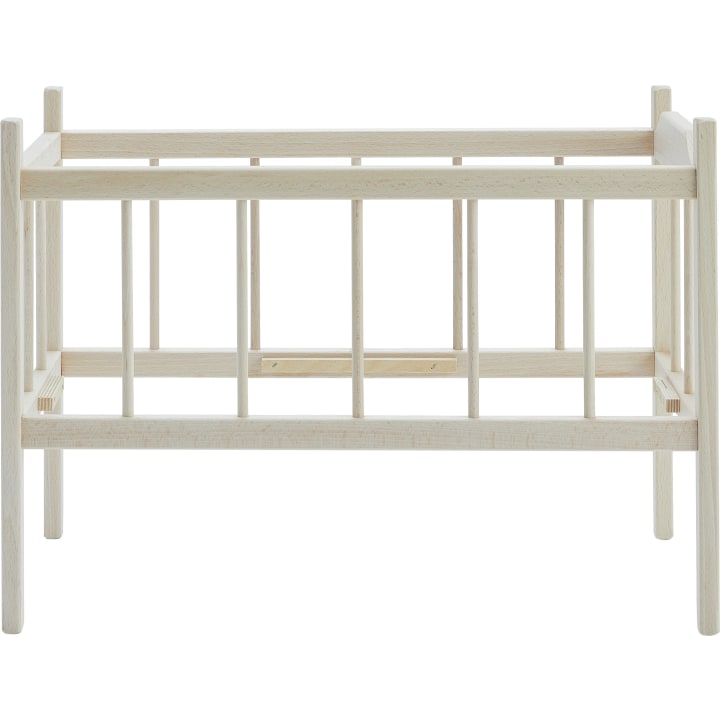 Puppenbett natur aus Holz, 4-teilig