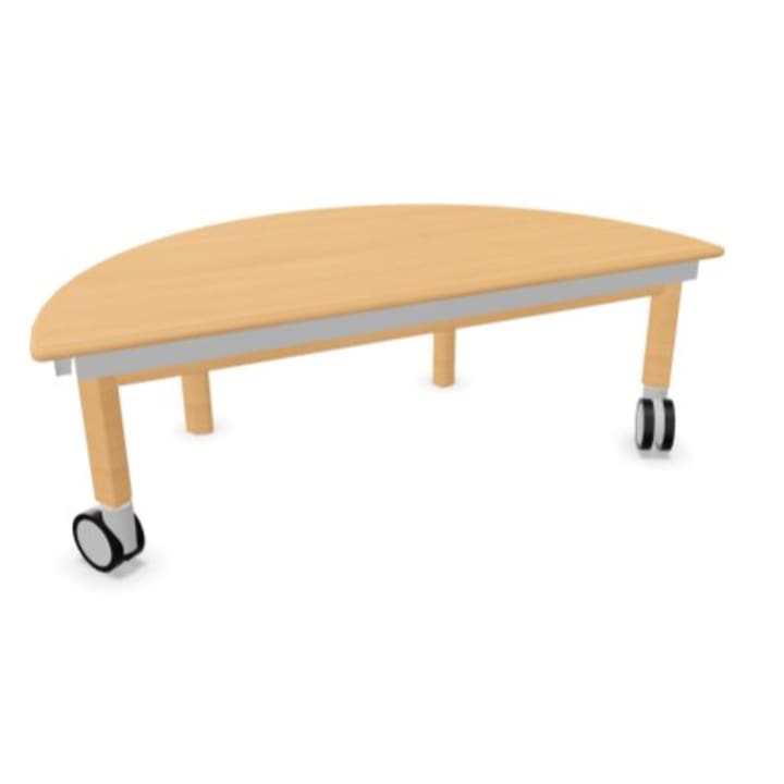 Kita-Tisch Forma, Halbrund, 120x60, Rollenmix