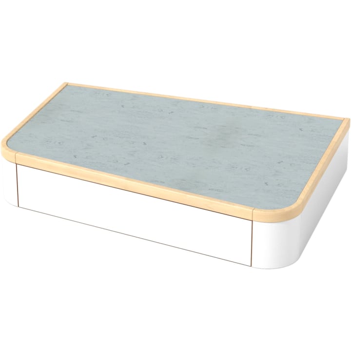 Podest, schräg, ohne Rollkasten; H 22 cm, Linoleum-Belag
