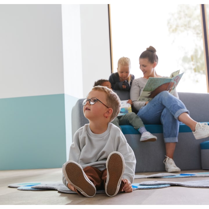 Kindersofa, Armlehne links, Kunstlederbezug