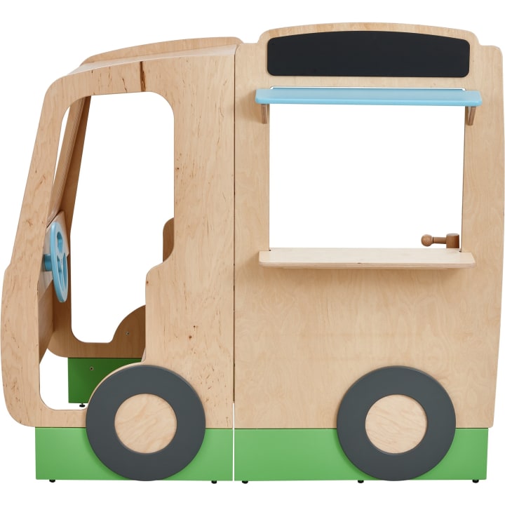 Begehbarer Food Truck aus Holz für Kinder
