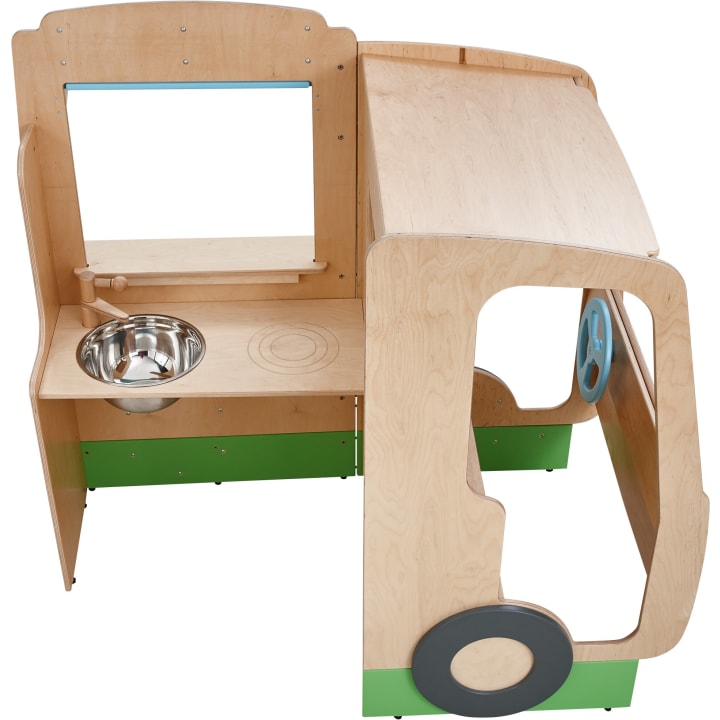 Begehbarer Food Truck aus Holz für Kinder