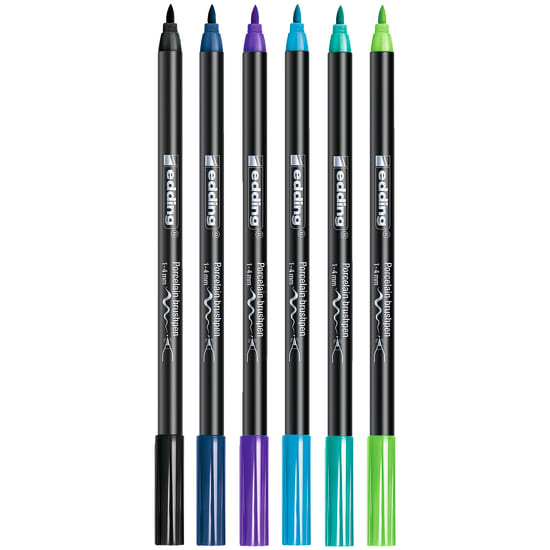 edding® 4200 Porzellan Pinselstifte, 6 Farben