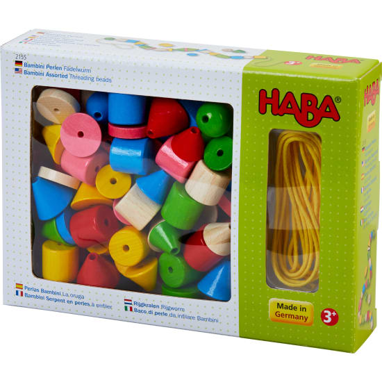 HABA Spiele Fädelwurm Basteln und Malen Kinder-Bastelsets Kinderspiele Spielzeug 