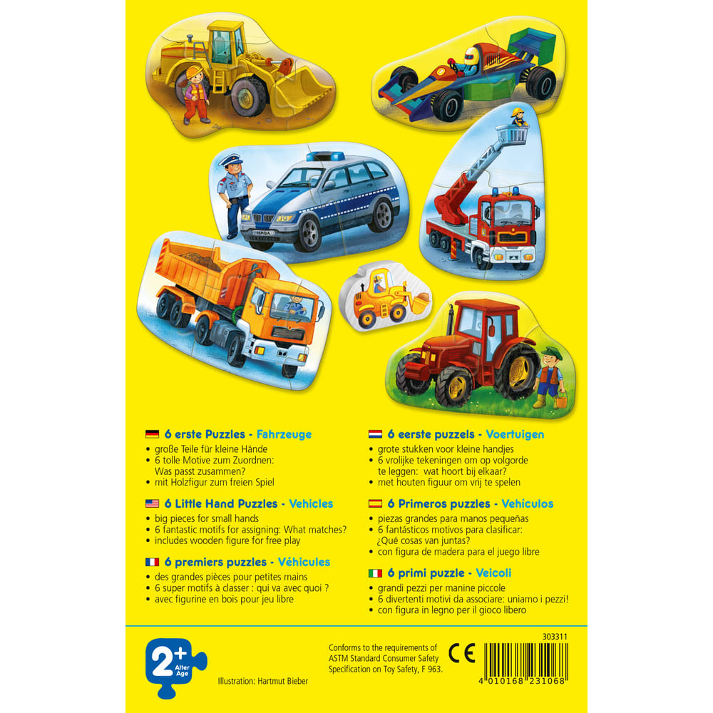 Spielware NEU Kinderpuzzle Fahrzeuge 6 erste Puzzles 