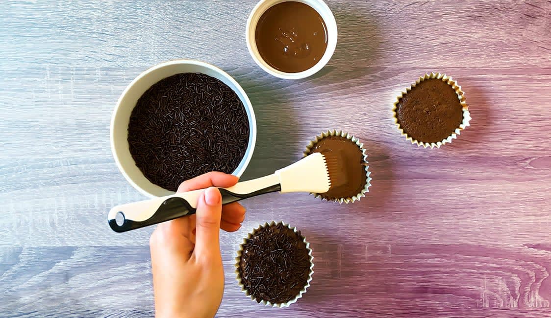 Spinnen Muffins Schritt 7