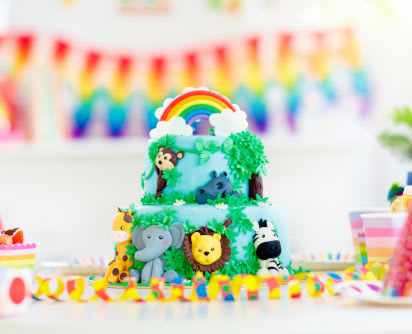 Backen für den Kindergeburtstag: Geburtstagstorte mit Tieren Backen für den Kindergeburtstag: Geburtstagstorte mit Tieren