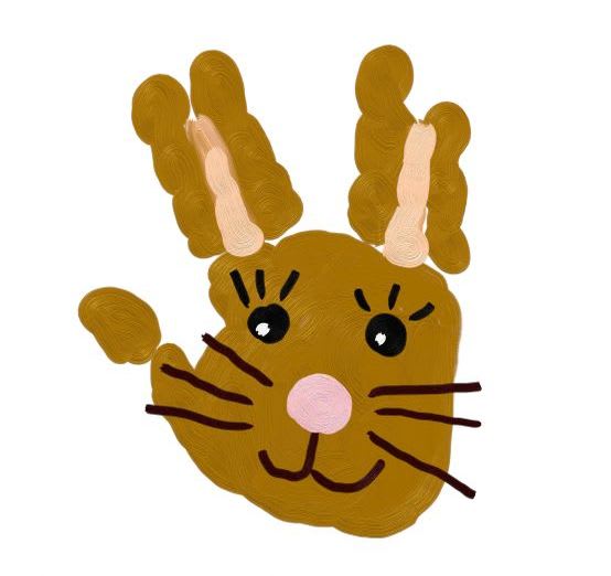 Osterkarten basteln mit Kindern: Handabdruck-Osterhase Osterkarten basteln mit Kindern: Handabdruck-Osterhase