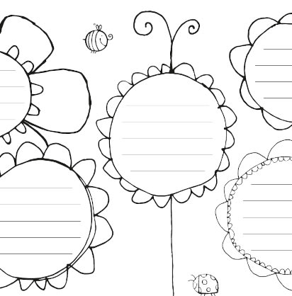 Muttertagsgeschenke basteln: Malvorlage für Kids Muttertagsgeschenke basteln: Malvorlage mit Blumen