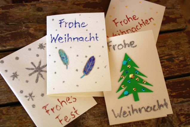 Weihnachtskarten mit Kindern basteln: Klappkarten