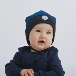 Kinder Fleecemütze Colorblock mit Zipfel