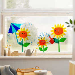 Sachenmacher Fensterbild Sonnenblumen, Fensterfolien-Bastelset