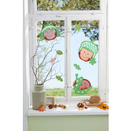 Sachenmacher Fensterbild Herbstfrüchtchen JAKO-O, Bastelset für 9 Stück
