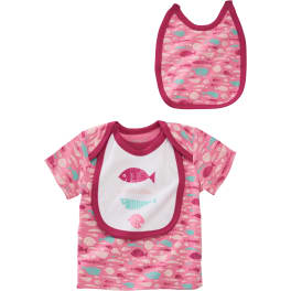 Baby T-Shirt mit Lätzchen Unterwasserwelt JAKO-O, 2 Sabbertücher