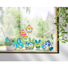 Sachenmacher Ausmalfensterbilder Ostern, Bastelset für 12 Stück