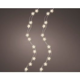 Lumineo Lichterkette Micro LED Sterne, warmweiß, 195 cm
