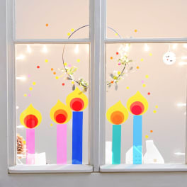 Fensterbild Kerzen-Zauber, Bastelset für 12 Stück