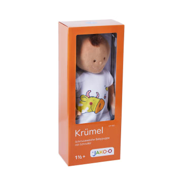 Stoffpuppe Krümel mit Schnuller, 43 cm, 3-teilig