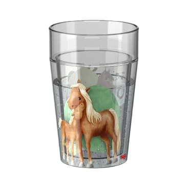 Glitzerbecher Pferde