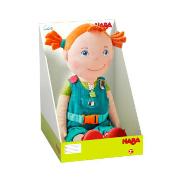 Lernpuppe Lucie, 45 cm, Stoffpuppe zum Verschlüsse lernen