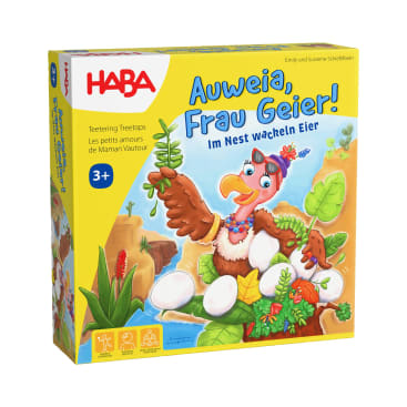 Auweia, Frau Geier!, kooperatives Geschicklichkeitsspiel, ab 3 Jahren