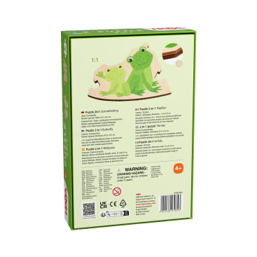 Kinder Holzpuzzle Schmetterling, 20-teiliges 2 in 1 Puzzle, ab 4 Jahren