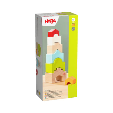 Stapelturm Haus auf Haus, aus Holz