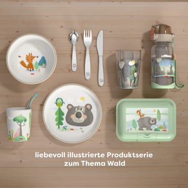 Lunch-Set Waldtiere für Kinder, Waldtiere-Brotdose & -Trinkflasche