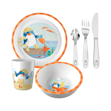 Melamin-Geschirrset Pinguin